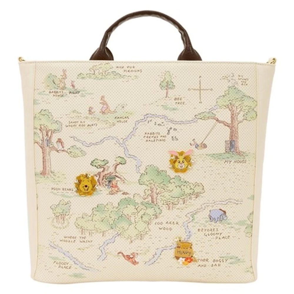 Cream Tote Bag with Map Design 
(PRICED AS MARKED)